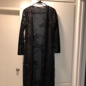 Kimono sequins sheer long